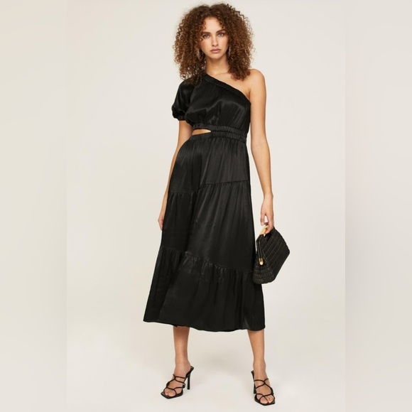 Peter Som - Black one shoulder midi - Picture 1 of 3